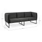 Outdoor Loungeset wetterfest Aluminium anthrazit Pixel 3 tlg