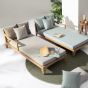 Daybed Outdoor wetterfest Teak Bali inkl Polster Aqua