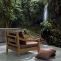 Gartensessel Outdoor Teak wetterfest Bali mit Polster Wine Rot