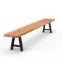 Sitzbank Eiche massiv 280cm Design Stahlgestell Halo Platte 6cm öl finish