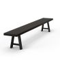 Sitzbank Eiche massiv 300cm Design Stahlgestell Halo Platte 6cm moccablack