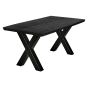 Wildeiche Esstisch 160x90 cm rustikal massiv X-Stahlgestell Sif small