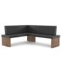 Eckbank Leder schwarz Esszimmer Eiche massiv Granada Eiche bassano