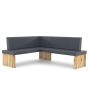 Eckbank Leder blau Esszimmer Eiche massiv Granada Eiche natur