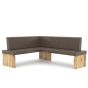 Eckbank Leder braun Esszimmer Eiche massiv Granada Eiche natur