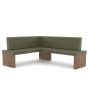 Eckbank Leder moss dunkelgrün Esszimmer Eiche massiv Granada Eiche bassano