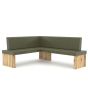 Eckbank Leder dunkelgrün moss Esszimmer Eiche massiv Granada Eiche natur