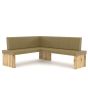 Eckbank Leder olive grün Esszimmer Eiche massiv Granada Eiche natur