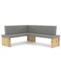 Eckbank Leder steel grau Esszimmer Eiche massiv Granada Eiche natur