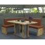 Eckbank Vintage Dublin Eiche Massivholz Leder Polsterung