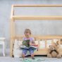 Kinderbett 90x200 cm Kiefer massiv Weiß mit Rollrost & Schubladenset
