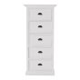 Hochkommode weiß 5 Schubladen Halifax Grand CA600L