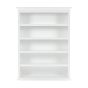 Bücherregal weiß Landhausstil  4 Fächer B150cm Frontansicht