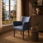 Lederstuhl Cubo Leder blue Eiche carbon