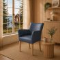 Lederstuhl Cubo Leder blue Eiche gold