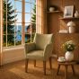Lederstuhl Cubo olive Holz Eiche bassano