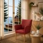 Lederstuhl Cubo Leder rouge Holz Eiche gold