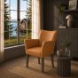 Lederstuhl Cubo sahara rouge Holz Eiche carbon