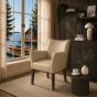 Lederstuhl Cubo Leder taupe Holz Eiche carbon