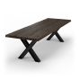 Bodahl Esstisch Eiche massiv Riverside X-Gestell 10x10cm 200x100cm Baumkante 6cm smoked