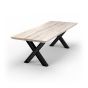 Bodahl Esstisch Eiche massiv Riverside X-Gestell 10x10cm 180x110cm schweizer Kante 6cm whitewash
