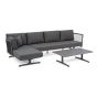 Design Garten Loungeset Aluminium anthrazit wetterfest mit Polster Althea