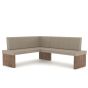 Eckbank Leder taupe Esszimmer Eiche massiv Granada Eiche bassano