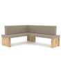 Eckbank Leder taupe Esszimmer Eiche massiv Granada Eiche natur