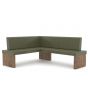 Eckbank Vintage Dublin Wildeiche Bassano Massivholz Leder Polsterung Moss