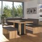 Eckbank Vintage Dublin Eiche Massivholz Leder Polsterung