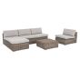 Gartenlounge Polyrattan braun 2 Sitzer Modul Coraline mit Polster