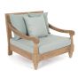 Gartensessel Outdoor Teak wetterfest Bali mit Polster Aqua