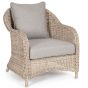 Gartensessel Polyrattan beige mit Polstern wetterfest Aditya