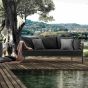 Gartensofa 3 Sitzer Aluminium anthrazit mit Polster Florencia