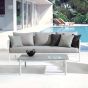 Gartensofa 3 Sitzer Aluminium weiß Florencia