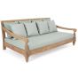 Gartensofa Outdoor Teak Bali 2-Sitzer wetterfest Polster aqua