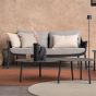 Gartensofa 2-Sitzer grau Aluminium Everly mit Polstern wetterfest