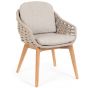 Gartenstuhl 2 Stück wetterfest beige Tamires Teak Gestell