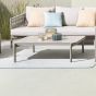 Gartentisch Aluminium beige 120x75 cm mit Glasplatte Florencia