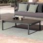 Gartentisch Aluminium grau 120x75 cm mit Glasplatte Florencia