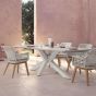 Gartentisch recycle Teak weiß 240x100 cm Aluminium Gestell Reynald