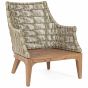 Lounge Sessel Outdoor mit Kissen wetterfest Polyrattan Keilani