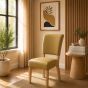 Lederstuhl Nora in Olive und Eichegestell Gold