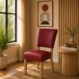 Lederstuhl Nora in Rouge und Eichegestell Gold