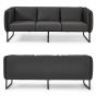 Outdoor Sofa Lounge 3 Sitzer wetterfest Aluminium anthrazit Pixel