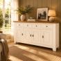 Sideboard Eiche massiv Ariege Landhausstil 4 Türen Ivory Calverton