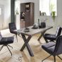 Wildeiche Esstisch 160x90 cm rustikal massiv X-Stahlgestell Sif small