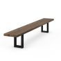 Sitzbank Eiche massiv 200cm Design Stahlgestell Manchester black Platte 6cm desert