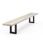 Sitzbank Eiche massiv 220cm Design Stahlgestell Manchester black Platte 6cm whitewash