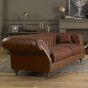 Landhausstil Sofa Jacksonville Kunstleder braun